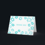 Carte De Remerciements Aqua Star de David Bar Bat mitzvah<br><div class="desc">Parfait plaisir Carte de remerciements à envoyer après un bat mitzvah, bar mitzvah ou autre célébration juive! L'aquarelle faite main pour vous sur l'avant et vierge à l'intérieur! ENTIÈREMENT PERSONNALISABLE ! Cliquez sur "Personnaliser" ci-dessus pour modifier le texte. Cliquez sur "modifier à l'aide de l'outil de conception" pour ajuster les...</div>