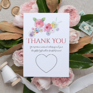 Carte De Remerciements Aquarelle à la main Mariage floral photo