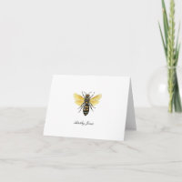 Aquarelle abeille à miel de style vintage pliée