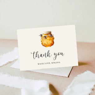 Carte De Remerciements Aquarelle Abeille Elle a Trouvé Son Miel Baby Show