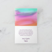 Carte De Remerciements Aquarelle Abstraite couleur vive arc-en-ciel (Intérieur)