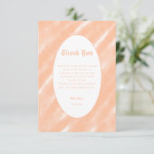 Carte De Remerciements Aquarelle Abstraite de Pêche Fuzz Minimaliste mode (Debout devant)