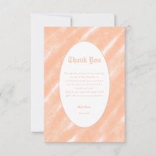 Carte De Remerciements Aquarelle Abstraite de Pêche Fuzz Minimaliste mode