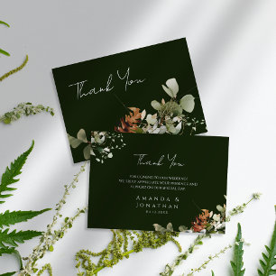 Carte De Remerciements Aquarelle accords floraux Mariage vert