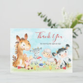 Carte De Remerciements Aquarelle Animaux de ferme (Debout devant)