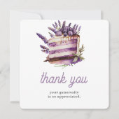 Carte De Remerciements Aquarelle Anniversaire Brunch Lavender Cake (Devant)