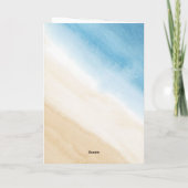 Carte De Remerciements Aquarelle Aqua Blue sur le Mariage de mer (Dos)