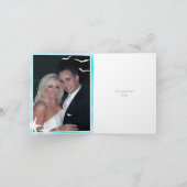 Carte De Remerciements Aquarelle aqua, mariage sur la plage aux étoiles d (Intérieur)