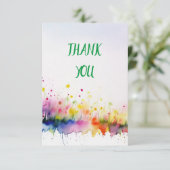 Carte De Remerciements Aquarelle Art Floral (Debout devant)