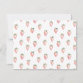 Carte De Remerciements Aquarelle Baby shower fraise (Dos)