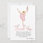 Carte De Remerciements Aquarelle Ballerina Nutcracker rose (Devant)
