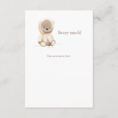 Carte De Remerciements Aquarelle Bear Cute Baby shower simple (Dos)