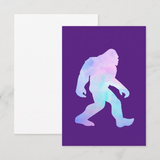 Carte De Remerciements Aquarelle Bigfoot (Devant / Derrière)