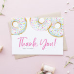Carte De Remerciements Aquarelle blanc arroser les beignets Anniversaire<br><div class="desc">Envoyez des remerciements avec ce carte de remerciements personnalisable. Il présente des beignets vitrés blancs aquarelle avec des arrosages colorés. Personnalisez en ajoutant vos détails. Ce carte de remerciements beigne est parfait pour un usage personnel et professionnel. D'autres couleurs sont disponibles.</div>