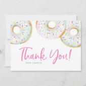 Carte De Remerciements Aquarelle blanc arroser les beignets Anniversaire (Devant)