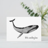 Carte De Remerciements Aquarelle Bleu Baleine (Debout devant)