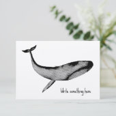 Carte De Remerciements Aquarelle Bleu Baleine (Debout devant)