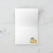 Carte De Remerciements Aquarelle bleu Citrouille (Intérieur)