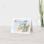 Carte De Remerciements Aquarelle bleu Citrouille (Devant)