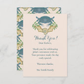 Carte De Remerciements Aquarelle Bleu Crabe Retraite (Devant / Derrière)