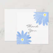 Carte De Remerciements Aquarelle bleu doux (Devant / Derrière)