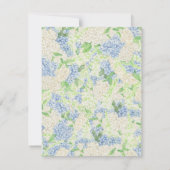 Carte De Remerciements Aquarelle bleu et blanc Mariage de crête d'Hydrang (Dos)