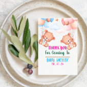 Carte De Remerciements Aquarelle bleu rose