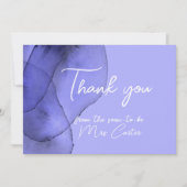 Carte De Remerciements Aquarelle bleu violet lavande (Devant)