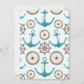 Carte De Remerciements Aquarelle Bleue Cute Ancre marine (Dos)