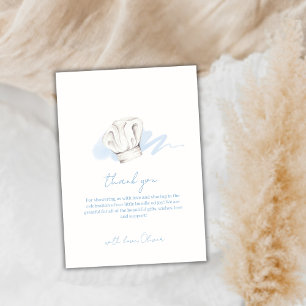 Carte De Remerciements Aquarelle bleue Minimaliste Petit Chef Baby shower