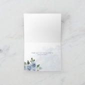 Carte De Remerciements Aquarelle Bleue Plutôt Dusty Fleurs | Bat mitzvah (Intérieur)