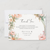 Carte De Remerciements Aquarelle Blush Floral Mariage (Dos)