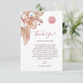 Carte De Remerciements Aquarelle Boho Fleurs Mariage chinois (Debout devant)