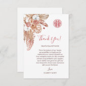 Carte De Remerciements Aquarelle Boho Fleurs Mariage chinois (Devant / Derrière)