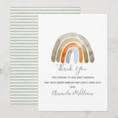 Carte De Remerciements Aquarelle Boho Rainbow Baby shower (Devant / Derrière)