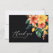 Carte De Remerciements Aquarelle botanique Mariage tropical (Devant)
