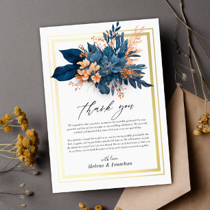 Carte De Remerciements Aquarelle botanique moderne Floral Mariage élégant
