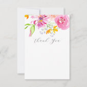 Carte De Remerciements Aquarelle botanique multicolore (Devant)