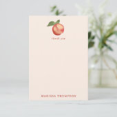 Carte De Remerciements Aquarelle botanique Pêches et fleurs (Debout devant)