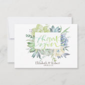 Carte De Remerciements Aquarelle Cactus Succulents points (Devant)