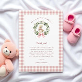 Carte De Remerciements Aquarelle Caneton Mignon Fête de Naissance Rose