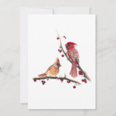 Carte De Remerciements Aquarelle Cardinal Pair (Devant)