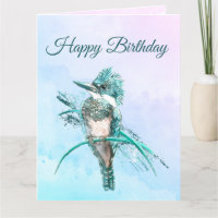 Aquarelle Ceinturée Kingfisher Oiseau Art de la fa