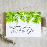 Carte De Remerciements Aquarelle Chartreuse Green Fern Feuille Mariage<br><div class="desc">Envoyez des remerciements avec ce carte de remerciements mariage personnalisable. Il dispose d'une guirlande aquarelle de feuilles de fougères vert chartreuse. Personnalisez en ajoutant vos détails. Ce carte de remerciements verdoyant est parfait pour les mariages boisés, les baby showers, les diplômes, les anniversaires, et plus encore. Des éléments correspondants sont...</div>