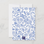 Carte De Remerciements Aquarelle Chinoiserie Bow rouge Topio (Dos)