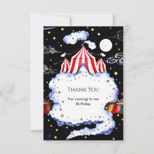 Carte De Remerciements Aquarelle Cirque Sur Mesure Anniversaire