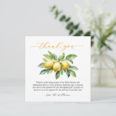 Carte De Remerciements Aquarelle Citrus Lemon Baby shower (Debout devant)