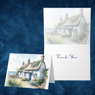 Carte De Remerciements Aquarelle Cornouailles Mer Cottage