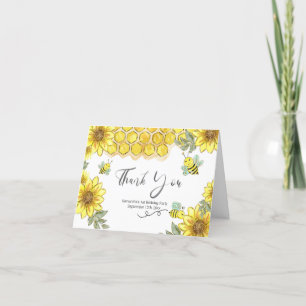 Carte De Remerciements Aquarelle d'abeille