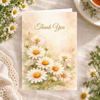 Carte De Remerciements Aquarelle Daisy Christian Personnalisé